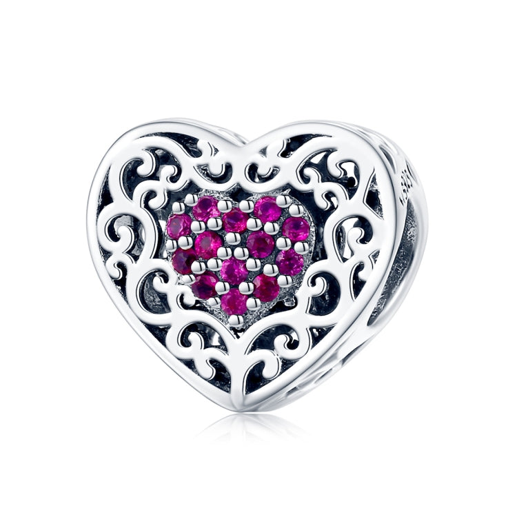 S925 Sterling Silber Herzmuster Perlen DIY Armband Zubehör, SCC1109