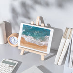 Hölzerner Desktop-Handy-iPad-Ständer, flach zusammenklappbar, Mini-Staffelei, groß