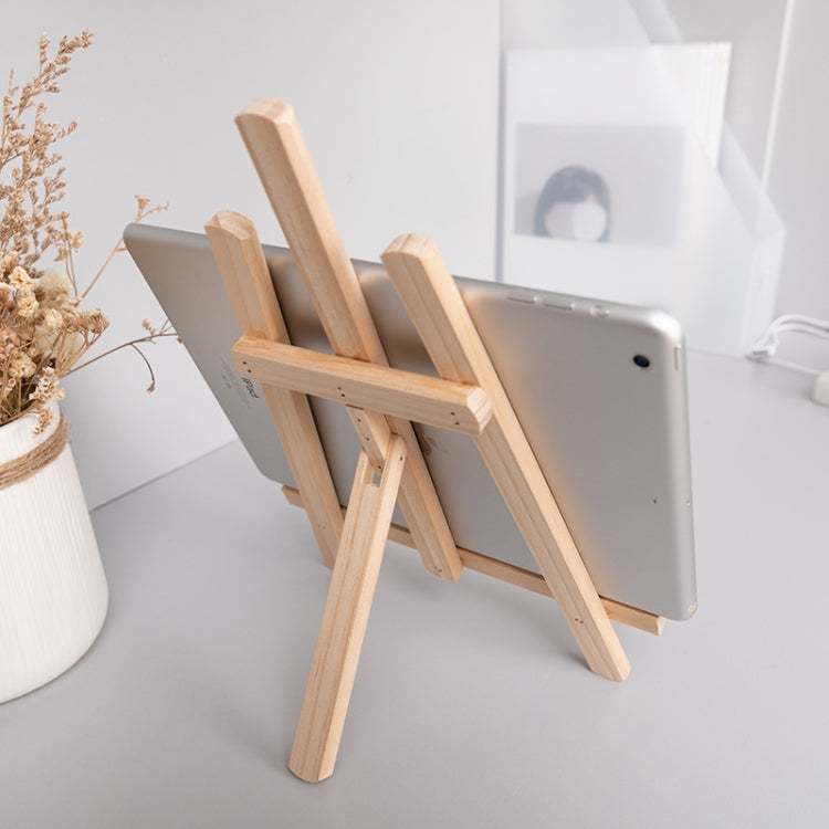 Hölzerner Desktop-Handy-iPad-Ständer, flach zusammenklappbar, Mini-Staffelei, groß