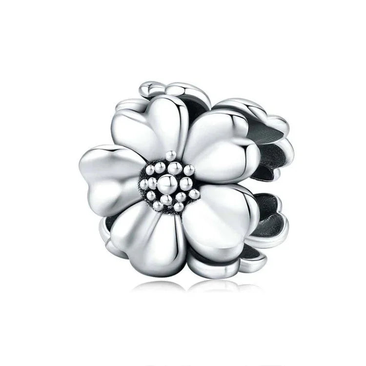 Blumenperlen-Armbandzubehör aus 925er Sterlingsilber, SCC1486
