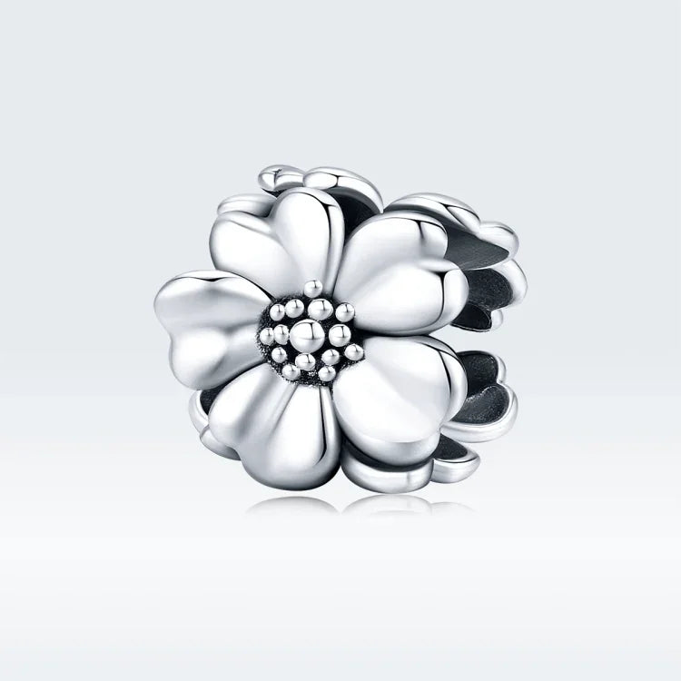 Blumenperlen-Armbandzubehör aus 925er Sterlingsilber, SCC1486