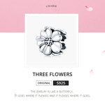 Blumenperlen-Armbandzubehör aus 925er Sterlingsilber, SCC1486