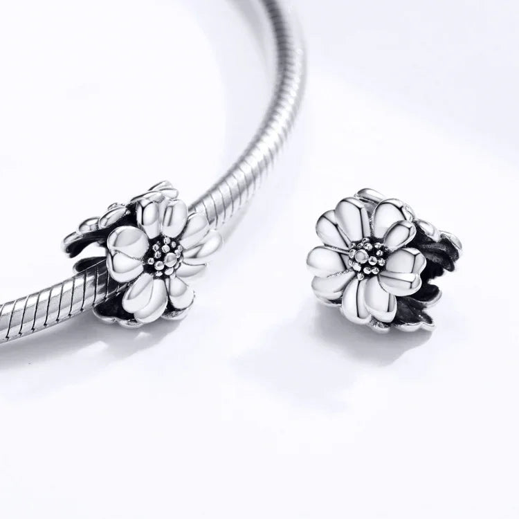 Blumenperlen-Armbandzubehör aus 925er Sterlingsilber, SCC1486