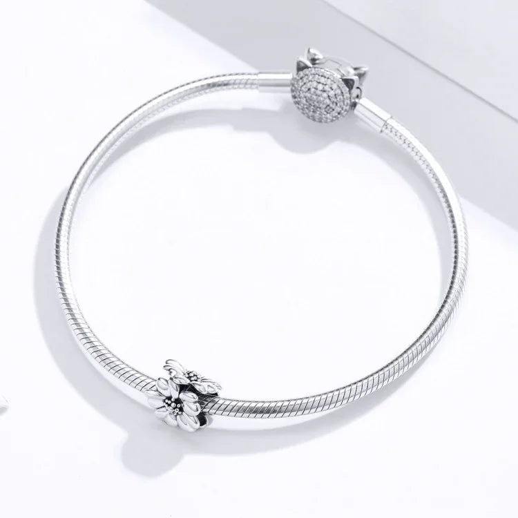 Blumenperlen-Armbandzubehör aus 925er Sterlingsilber, SCC1486