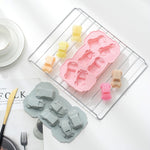 6x kreative Kuchen-Schokoladenform 3D-Auto-Cartoon-Haushaltssilikon-Backeisform, 3D-Autoform (Blau), 3D-Autoform (Pink)