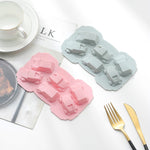 6x kreative Kuchen-Schokoladenform 3D-Auto-Cartoon-Haushaltssilikon-Backeisform, 3D-Autoform (Blau), 3D-Autoform (Pink)