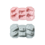 6x kreative Kuchen-Schokoladenform 3D-Auto-Cartoon-Haushaltssilikon-Backeisform, 3D-Autoform (Blau), 3D-Autoform (Pink)