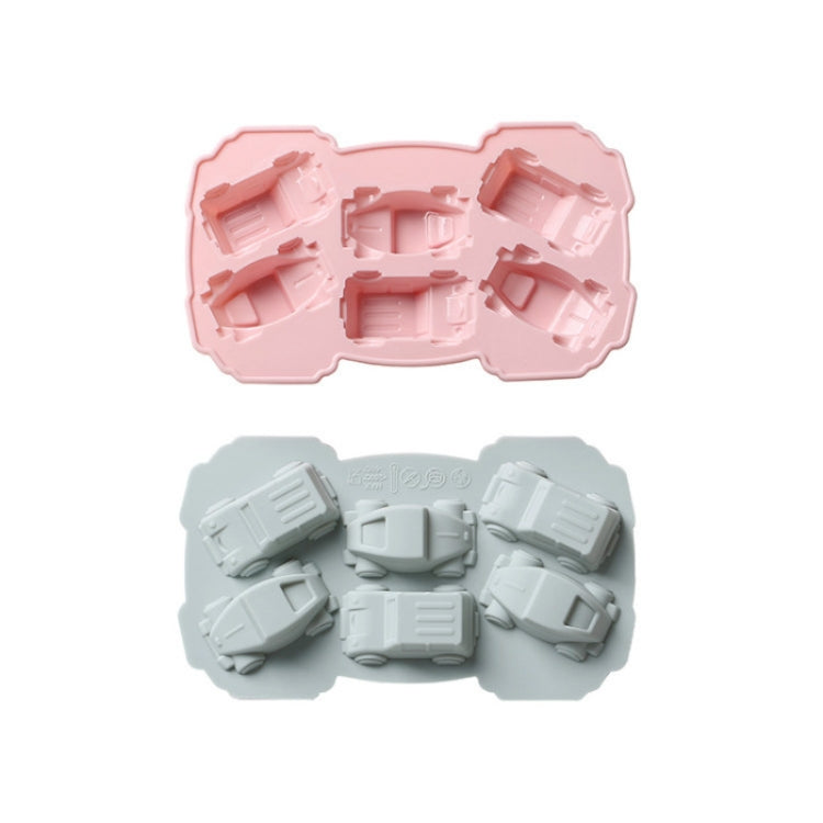6x kreative Kuchen-Schokoladenform 3D-Auto-Cartoon-Haushaltssilikon-Backeisform, 3D-Autoform (Blau), 3D-Autoform (Pink)