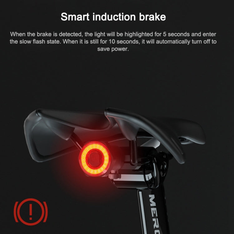 MEROCA MX2 Smart Sensor Brems-Rücklicht Mountainbike Licht USB-Ladung Straßenfahrrad Nachtfahr-Rücklicht, Sitzkissenmontage Schwarz, Sitzkissenmontage Bunt, Sitzkissenmontage Gold Pink, Sitzrohrmontage Schwarz