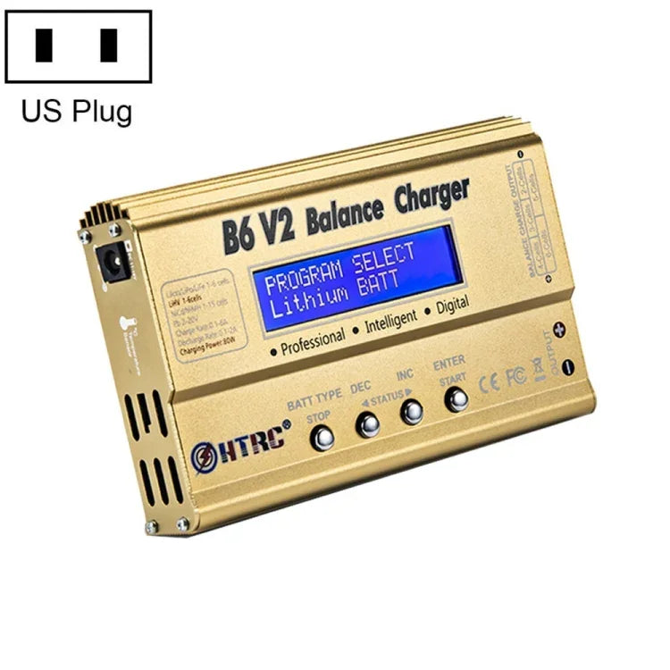 HTRC B6 V2 Modellflugzeug-Ladegerät mit intelligentem Balancer, US-Stecker, EU-Stecker, UK-Stecker, AU-Stecker