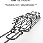 2 STÜCK Hot Dog Grillkäfig Wurst Grillzange Grillclip Netz Holzgriff Grillnetz, Holzfarbe, Rot