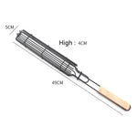 2 STÜCK Hot Dog Grillkäfig Wurst Grillzange Grillclip Netz Holzgriff Grillnetz, Holzfarbe, Rot