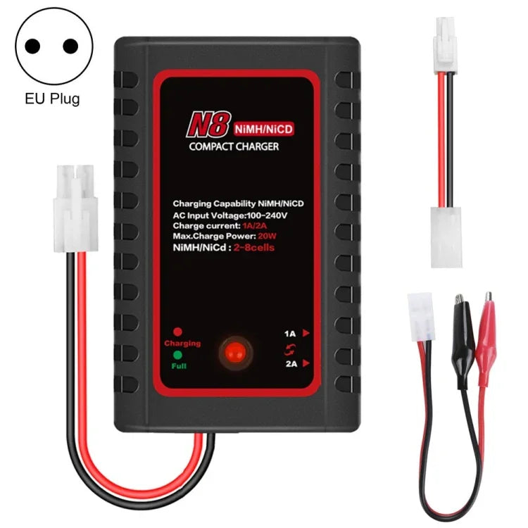 HTRC N8 Ni-MH/Ni-Cr-Akkuladegerät mit intelligentem Balancer, EU-Stecker, US-Stecker, UK-Stecker