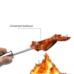 5 Stück Grillspieß mit Griff BBQ Edelstahl Grillspieß Grillpin mit hitzebeständigem Griff