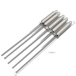 5 Stück Grillspieß mit Griff BBQ Edelstahl Grillspieß Grillpin mit hitzebeständigem Griff