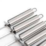 5 Stück Grillspieß mit Griff BBQ Edelstahl Grillspieß Grillpin mit hitzebeständigem Griff