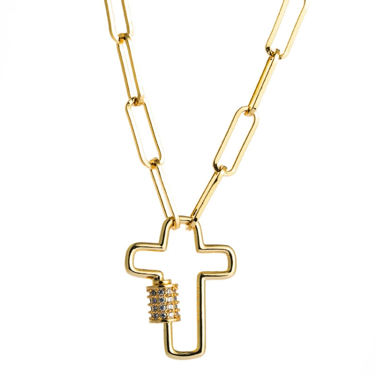 Messing Mikro-eingelegte Zirkon Zarte Schlüsselbeinkette Kreuz Anhänger Halskette, Kreuz, Mädchen