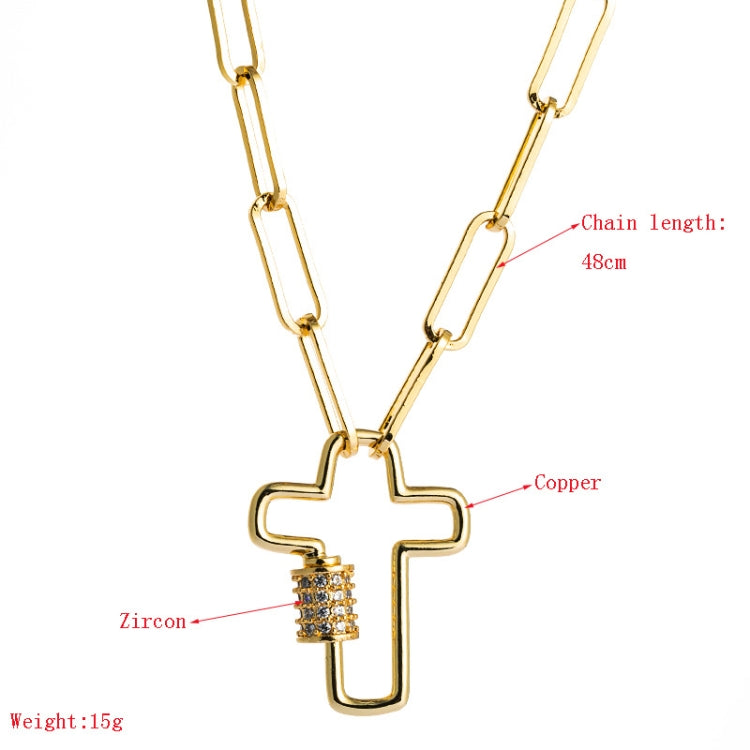 Messing Mikro-eingelegte Zirkon Zarte Schlüsselbeinkette Kreuz Anhänger Halskette, Kreuz, Mädchen