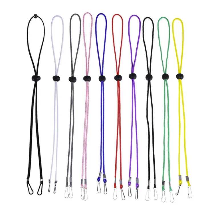 10 Stück Masken-Anti-Verlust-einstellbares Lanyard und Ohrhaken, Kaschmir, Weiß, Schwarz, Gelb, Grün, Blau, Rosa, Rot, Grau