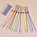 10 Stück Masken-Anti-Verlust-einstellbares Lanyard und Ohrhaken, Kaschmir, Weiß, Schwarz, Gelb, Grün, Blau, Rosa, Rot, Grau
