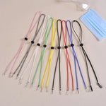 10 Stück Masken-Anti-Verlust-einstellbares Lanyard und Ohrhaken, Kaschmir, Weiß, Schwarz, Gelb, Grün, Blau, Rosa, Rot, Grau