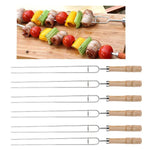 Edelstahl-Grillspieße Grillgabel U-förmige Grillgabel, Spezifikation: 6 Stück + 2 Reiniger, 6 STÜCK, 4 STÜCK