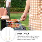 Edelstahl-Grillspieße Grillgabel U-förmige Grillgabel, Spezifikation: 6 Stück + 2 Reiniger, 6 STÜCK, 4 STÜCK