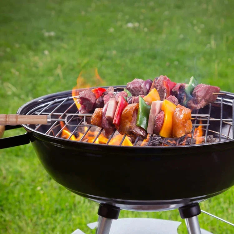 Edelstahl-Grillspieße Grillgabel U-förmige Grillgabel, Spezifikation: 6 Stück + 2 Reiniger, 6 STÜCK, 4 STÜCK