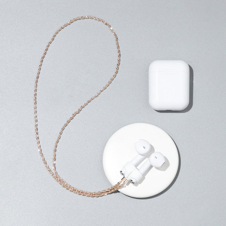 AIRPODS kabelloses Headset Anti-Verlust Kette Starke Magnethülle Titanstahl Edelstahl Farbretention Anti-Verlust Halskette, Gold, Roségold, Schwarzgold, Stahlfarbe