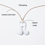 AIRPODS kabelloses Headset Anti-Verlust Kette Starke Magnethülle Titanstahl Edelstahl Farbretention Anti-Verlust Halskette, Gold, Roségold, Schwarzgold, Stahlfarbe