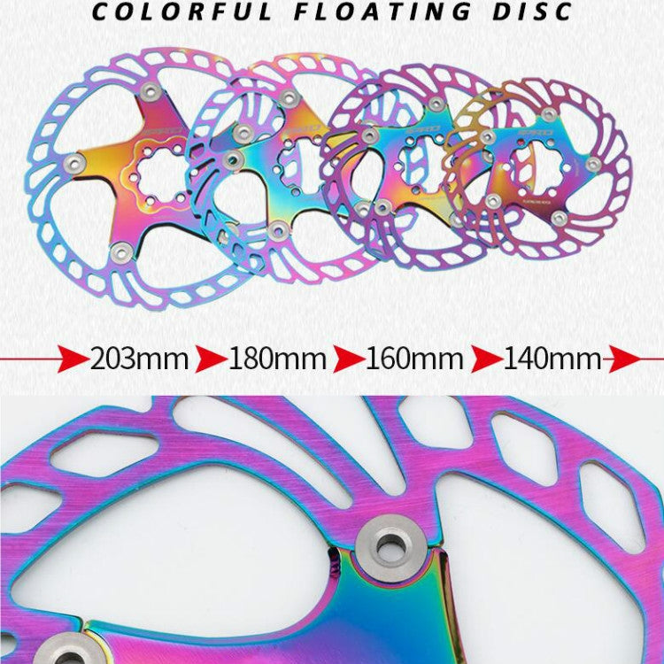 IIIPRO schwimmende Scheibe Straßen-Mountainbike Sechsnagel-Scheibenbremsscheibe, 140mm, 160mm, 180mm, 203mm