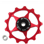 MEROCA Metalllager Mountainbike Rennrad Hinteres Schaltwerk Führungsrad 11T/13T Führungsrad, 11T Schwarz, 13T Schwarz, 11T Rot, 13T Rot, 11T Blau, 13T Blau, 11T Lila, 13T Lila, 11T Silber, 13T Silber, 11T Galvanisch Bunt