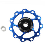 MEROCA Metalllager Mountainbike Rennrad Hinteres Schaltwerk Führungsrad 11T/13T Führungsrad, 11T Schwarz, 13T Schwarz, 11T Rot, 13T Rot, 11T Blau, 13T Blau, 11T Lila, 13T Lila, 11T Silber, 13T Silber, 11T Galvanisch Bunt