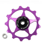 MEROCA Metalllager Mountainbike Rennrad Hinteres Schaltwerk Führungsrad 11T/13T Führungsrad, 11T Schwarz, 13T Schwarz, 11T Rot, 13T Rot, 11T Blau, 13T Blau, 11T Lila, 13T Lila, 11T Silber, 13T Silber, 11T Galvanisch Bunt