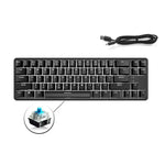 Ajazz K680T Mini-USB-Tastatur mit Kabel, Dual-Mode-Ladefunktion, 68 Tasten, Bluetooth, mechanisch, Kabellänge: 1,6 m, Schaft in Grün, Schwarz und Beige