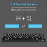 Ajazz K680T Mini-USB-Tastatur mit Kabel, Dual-Mode-Ladefunktion, 68 Tasten, Bluetooth, mechanisch, Kabellänge: 1,6 m, Schaft in Grün, Schwarz und Beige