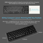Ajazz K680T Mini-USB-Tastatur mit Kabel, Dual-Mode-Ladefunktion, 68 Tasten, Bluetooth, mechanisch, Kabellänge: 1,6 m, Schaft in Grün, Schwarz und Beige