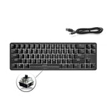 Ajazz K680T Mini-USB-Tastatur mit Kabel, Dual-Mode-Ladefunktion, 68 Tasten, Bluetooth, mechanisch, Kabellänge: 1,6 m, Schaft in Grün, Schwarz und Beige