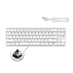 Ajazz K680T Mini-USB-Tastatur mit Kabel, Dual-Mode-Ladefunktion, 68 Tasten, Bluetooth, mechanisch, Kabellänge: 1,6 m, Schaft in Grün, Schwarz und Beige