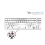 Ajazz K680T Mini-USB-Tastatur mit Kabel, Dual-Mode-Ladefunktion, 68 Tasten, Bluetooth, mechanisch, Kabellänge: 1,6 m, Schaft in Grün, Schwarz und Beige
