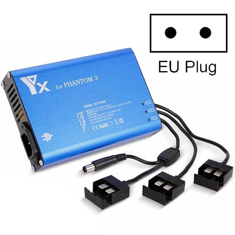 4-in-1-Parallel-Power-Hub intelligenter Akku-Controller-Lader für DJI Phantom 3 Standard SE FPV Drohne, EU Stecker, UK Stecker