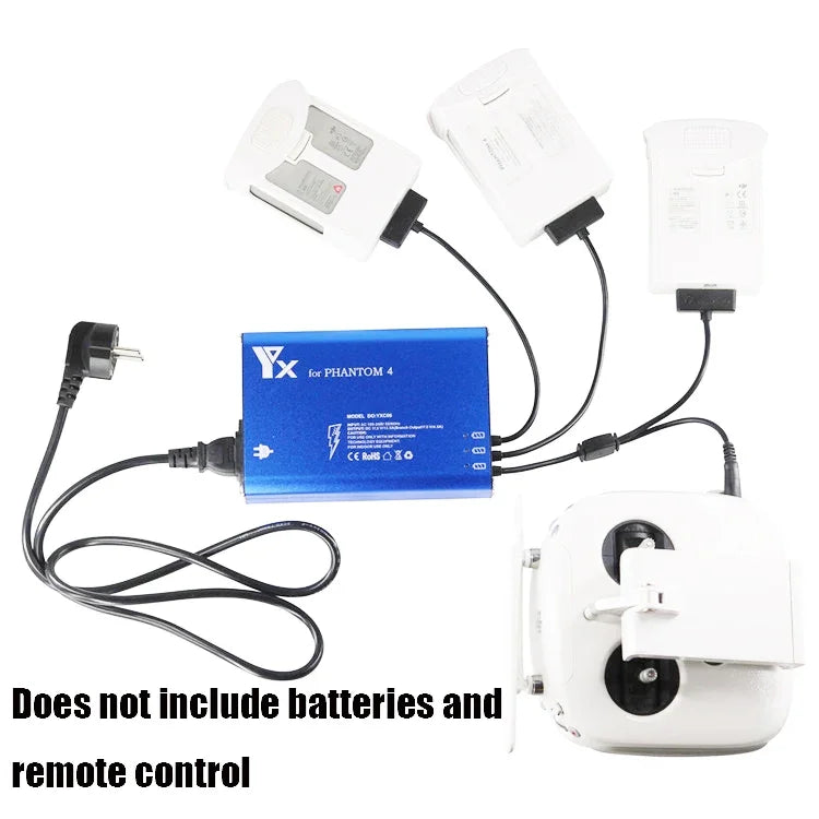 Für DJI Phantom 4 Pro Advanced+ Ladegerät 4-in-1 Hub Intelligente Akku-Ladestation, UK-Stecker, AU-Stecker