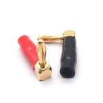 2 Stück 4mm Bananenstecker L-förmig 90 Grad Weicher Gummi Lautsprecherkabel Lautsprecher Bananenstecker
