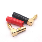 2 Stück 4mm Bananenstecker L-förmig 90 Grad Weicher Gummi Lautsprecherkabel Lautsprecher Bananenstecker