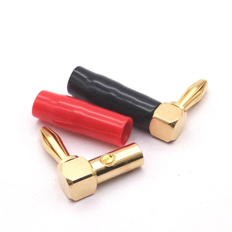 2 Stück 4mm Bananenstecker L-förmig 90 Grad Weicher Gummi Lautsprecherkabel Lautsprecher Bananenstecker