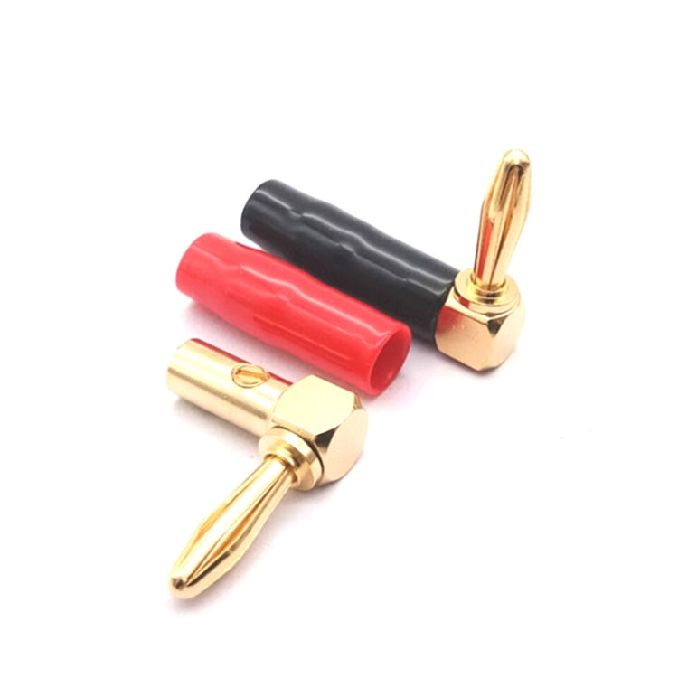 2 Stück 4mm Bananenstecker L-förmig 90 Grad Weicher Gummi Lautsprecherkabel Lautsprecher Bananenstecker