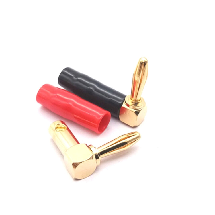 2 Stück 4mm Bananenstecker L-förmig 90 Grad Weicher Gummi Lautsprecherkabel Lautsprecher Bananenstecker