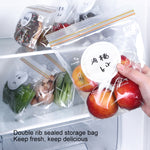 Frischhaltebeutel, Beutel zum Versiegeln, Verdickte Haushalts-Kühlschrank-Aufbewahrungs-Plastiktüte, Klein (30 Stück/Set), Mittel (25 Stück/Set), Groß (15 Stück/Set)