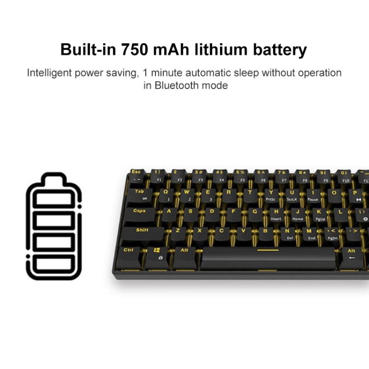 RK61 61 Tasten Bluetooth / kabellose Dual-Mode-Tablet-Mobile-Gaming-Mechanische Tastatur, Kabellänge: 1,5 m, Tea Shaft, Green Shaft, Red Shaft