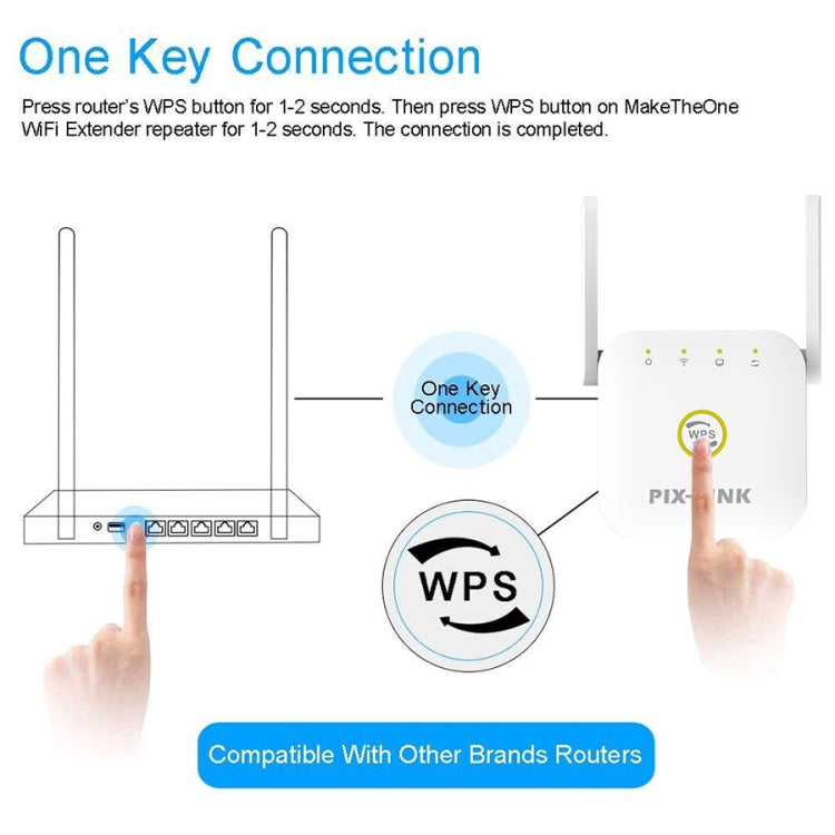 PIX-LINK WR22 300Mbps WLAN-Signalverstärker, Reichweitenverlängerer, EU-Stecker, US-Stecker, UK-Stecker, AU-Stecker